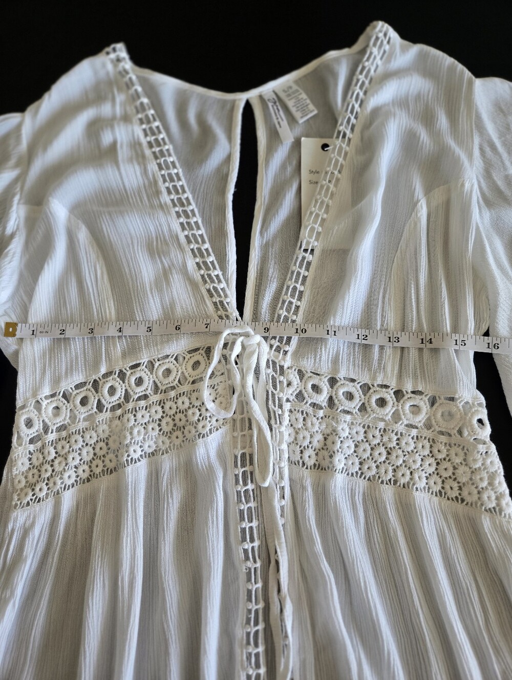White Crochet-Trim Maxu Dress Beach Cover-Up - Picture 7 of 8